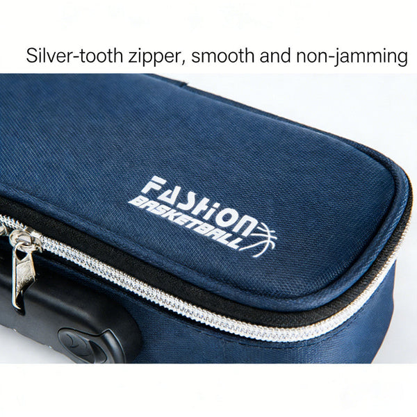 Large Capacity Pencil Case With 4 Compartments Canvas Pouches Multilayer Organizers Bag Oxford Fabric Pencil(Blue) Pencil Cases