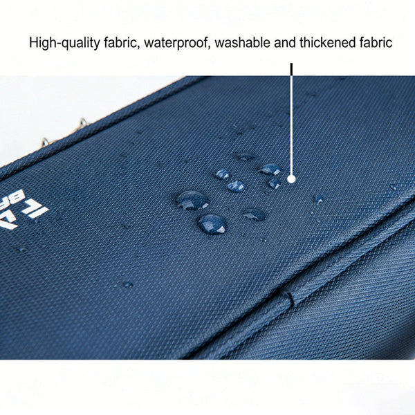 Large Capacity Pencil Case With 4 Compartments Canvas Pouches Multilayer Organizers Bag Oxford Fabric Pencil(Blue) Pencil Cases
