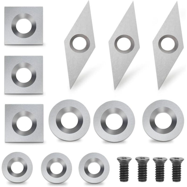 12 Pcs Carbide Cutting Inserts Wood Turning Tools Gouges Other Woodworking Equipment