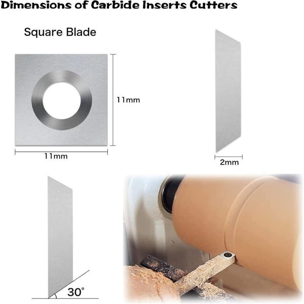 12 Pcs Carbide Cutting Inserts Wood Turning Tools Gouges Other Woodworking Equipment