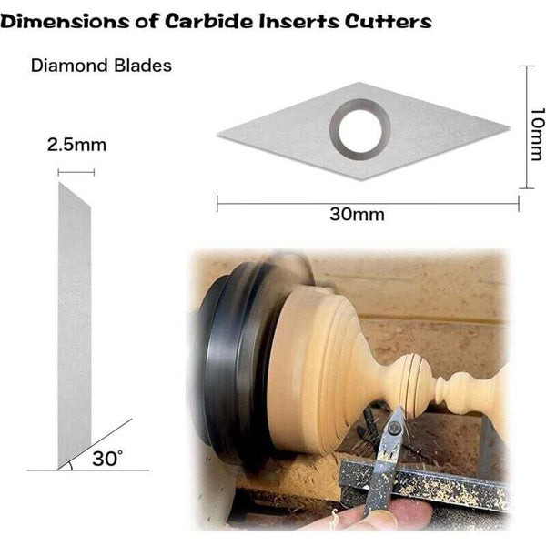 12 Pcs Carbide Cutting Inserts Wood Turning Tools Gouges Other Woodworking Equipment