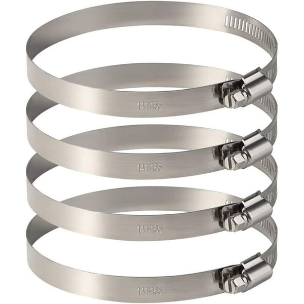 4Pcs Stainless Steel Hose Clamps 141Mm 165Mm Adjustable For Flexible Hoses Cable Cleats Clamps & Ties