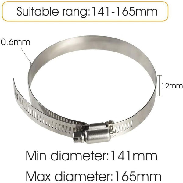 4Pcs Stainless Steel Hose Clamps 141Mm 165Mm Adjustable For Flexible Hoses Cable Cleats Clamps & Ties