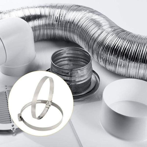 4Pcs Stainless Steel Hose Clamps 141Mm 165Mm Adjustable For Flexible Hoses Cable Cleats Clamps & Ties