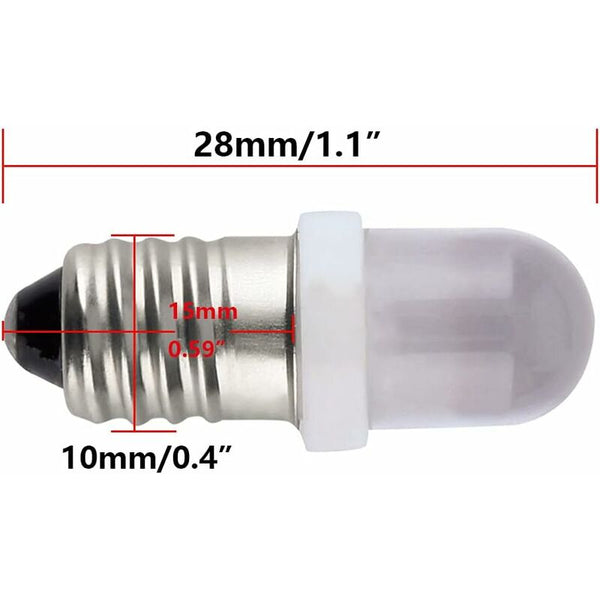Ersandy 10 Pcs E10 12V Spot Led Bulb Lamps Warm White Light Bulbs