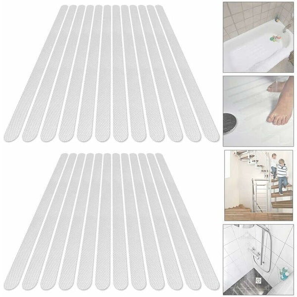 24 Non Slip Shower Stickers Transparent Anti Bath Safety Strips Other Bathroom Accessories