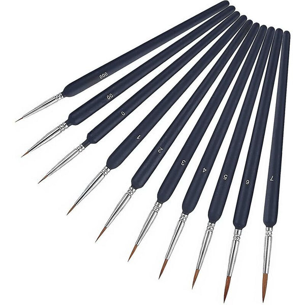 10 Pcs Detail Acrylic Paint Brushes Fine Figurine Model Watercolor Ideal For Artists Brushes