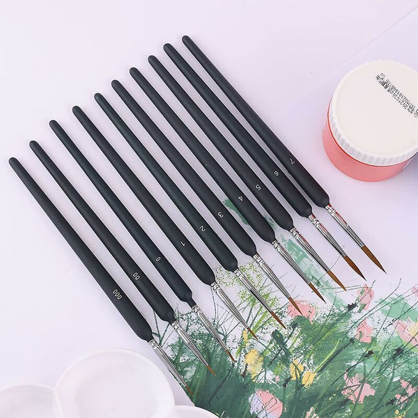 10 Pcs Detail Acrylic Paint Brushes Fine Figurine Model Watercolor Ideal For Artists Brushes