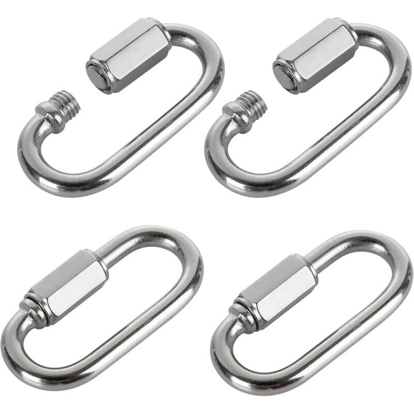 16 Pcs M5 Stainless Steel Quick Link 304 D Shape Locking Carabiners Mini Screw For Hiking Camping Outdoor Climbing Holds