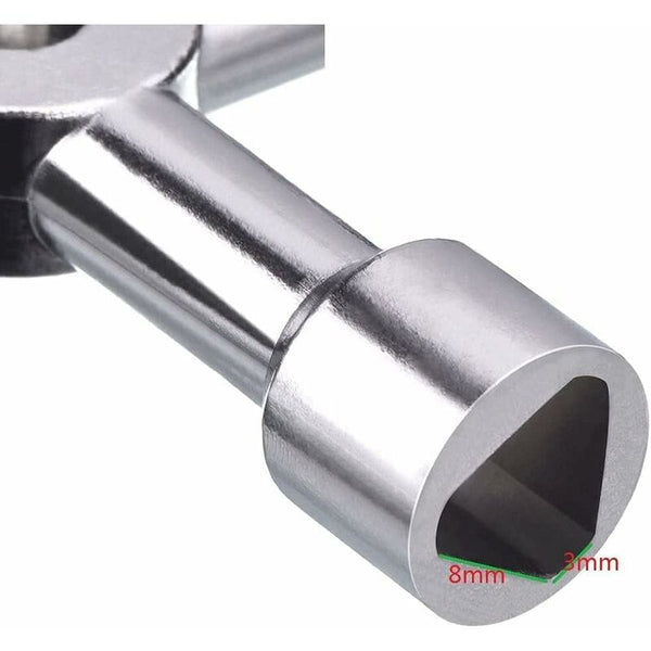 4 Way Multi Function Key For Electric Water Door Gas Meter Cabinet Box Opening (Silver) Multi Tools