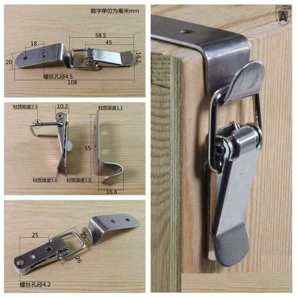 Ersandy 4 Pcs Toggle Latchlever Spring Loaded Stainless Steel For Toolboxlock Leverdrawer Other Tool Storage
