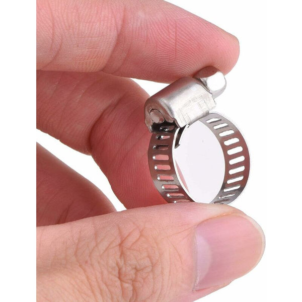 12Pcs Stainless Steel Hose Clamp Pipe Clips Fastener 9 16Mm Clamps & Vices