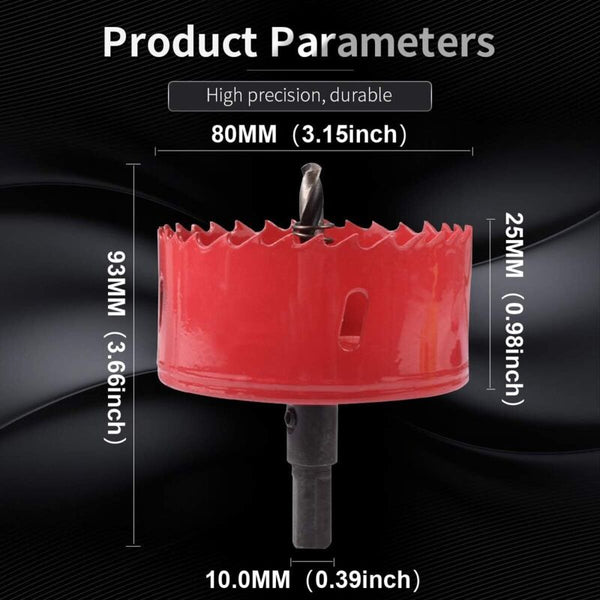 M42 Hss Bi Metal Hole Saw 80Mm For Iron Aluminum Wood Drywall Pipe Plastic Fiberboard Hole Cutters