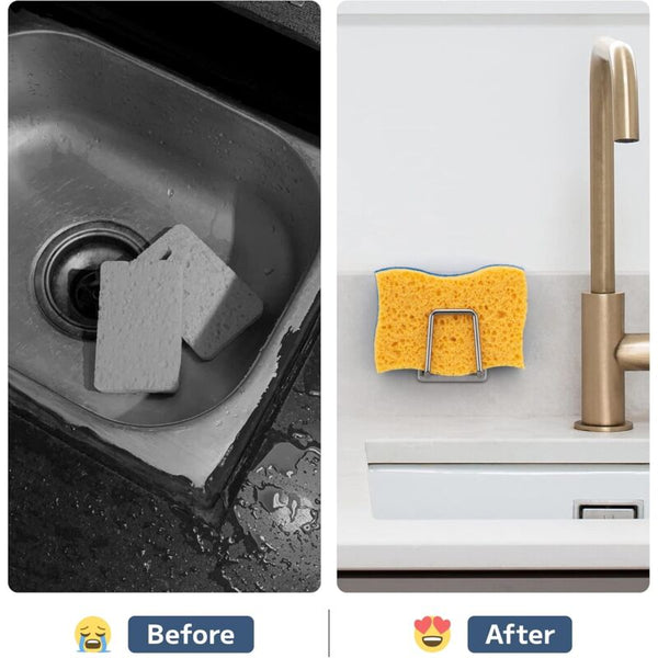 304 Stainless Steel Adhesive Sponge Holder For Kitchen & Bathroom Paper Towel Holders