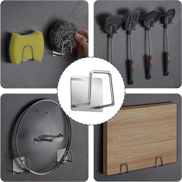 304 Stainless Steel Adhesive Sponge Holder For Kitchen & Bathroom Paper Towel Holders