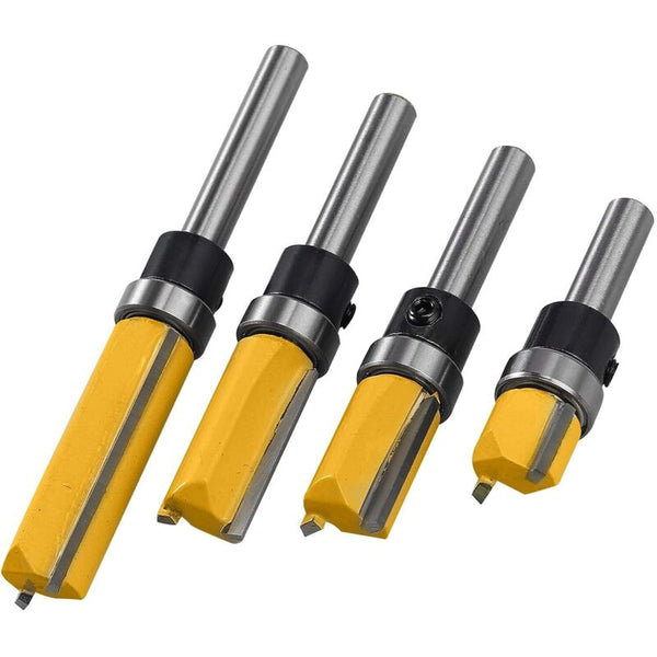 4 Pcs 1/4" Wood Router Bit Copy Cutter (4 Sizes) High Quality Alloy Steel Blade 10Mm 20Mm 25Mm 38Mm For Solid Other Saw Blades