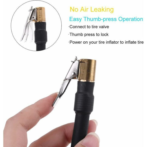 Tire Inflator Hose 20Cm Black Flexible Air With Pump Adapter For Inflating Car Tyre Accessories