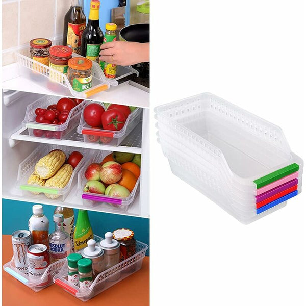 Fridge Organizer Refrigerator Stackable Basket Plastic Storage For Home Kitchen Collection Other Kitchen Storage
