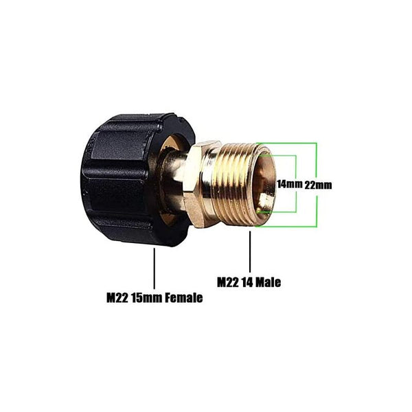 Pressure Washer Connector M22 X 15Mm Female Thread To 14Mm Male Quick Adapter Connectors Valves & Accessories