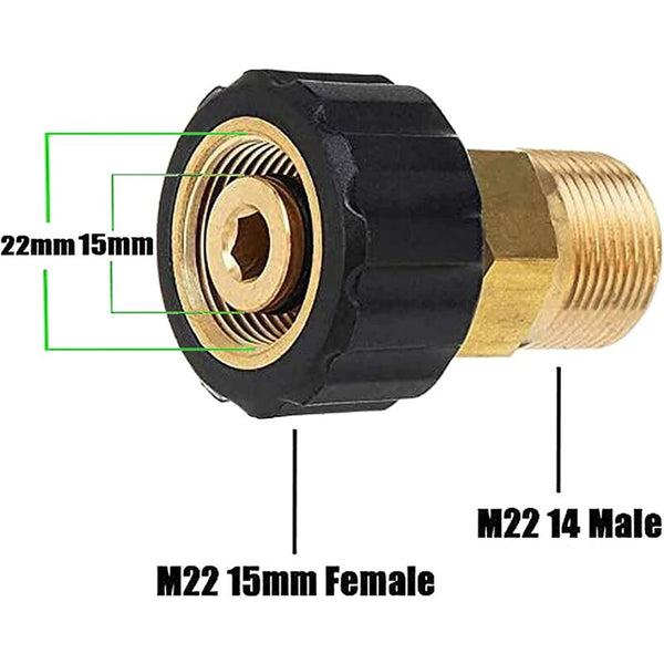 Pressure Washer Connector M22 X 15Mm Female Thread To 14Mm Male Quick Adapter Connectors Valves & Accessories