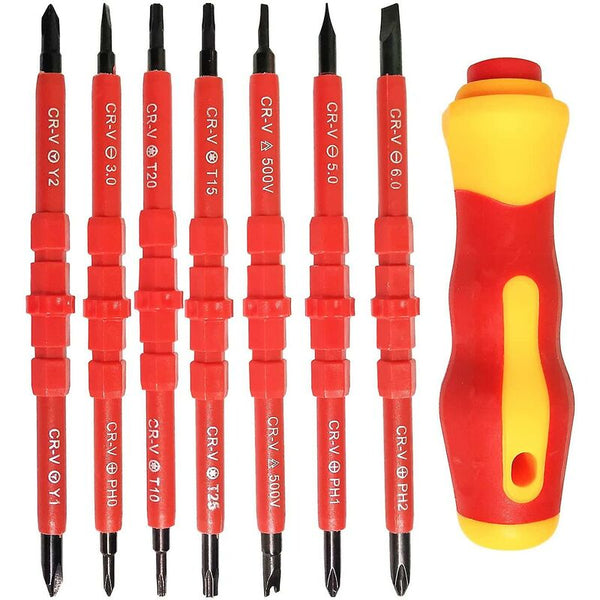 7 Pcs Insulated Electrical Screwdriver Set Multifunctional 14 Interchangeable Alloy Electrician Repair Tool Kit Screwdrivers