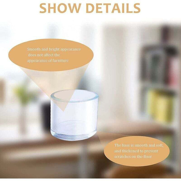 32Pcs 25Mm Clear Plastic Round Chair Leg Caps For 27Mm Legs Furniture Parts