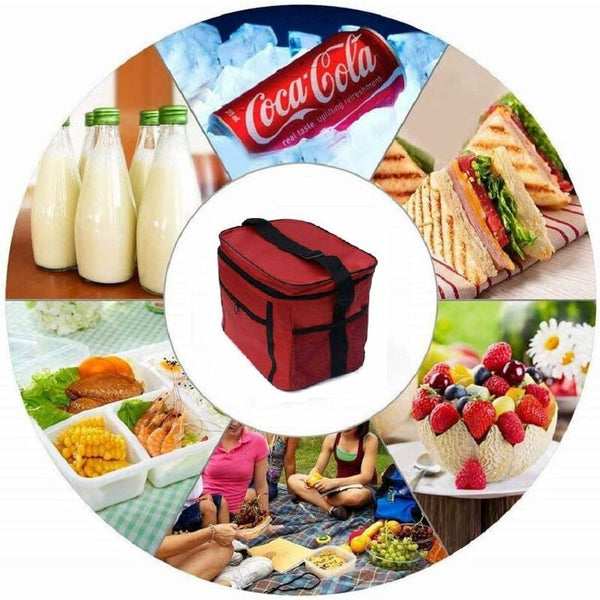 Insulated Lunch Bag 10L Cooler For Work School Beach Picnic Red Lunchboxes & Bags