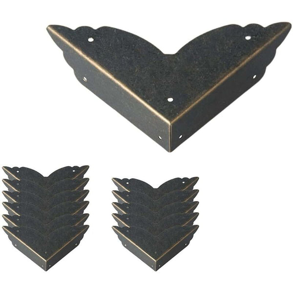 12 Pcs Metal Corner Protectors Antique Style Furniture Edge Guards For Table Chest Jewelry Box Jewellery Boxes