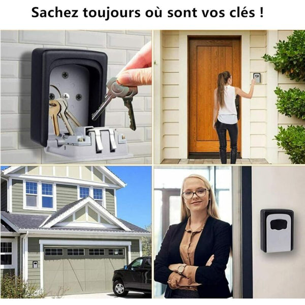 Outdoor Security Key Box Wall Mounted With 4 Digit Code 5 Keys Storage Holder For Home Key Safes Boxes & Hideaways