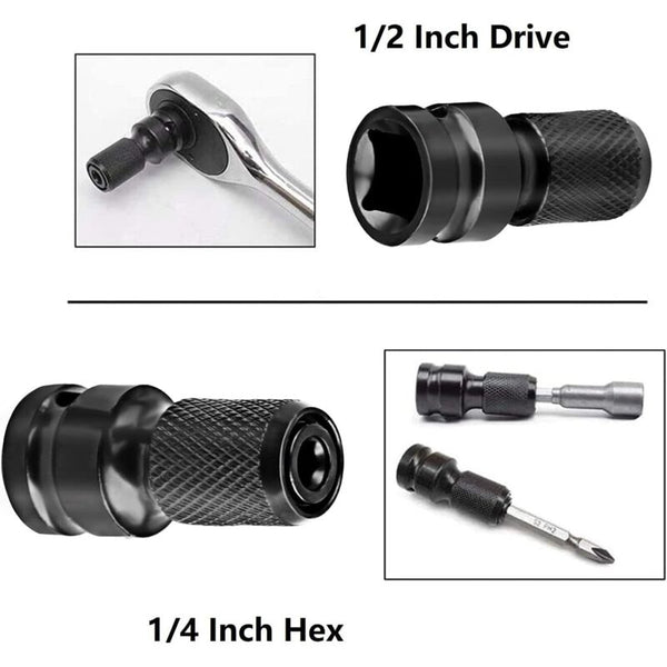 Impact Socket Driver Bit 1/2" Square To 1/4" Hex Adapters For Ratchet Wrench And Screwdriver Holder Impact Wrenches