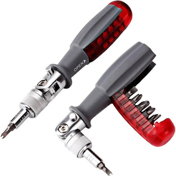 10 In Ratchet Screwdriver With Magnetic Multi Bit Small Pocket Mini Suitable For Home And Car Interior Ratchet Wrenches