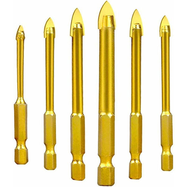 Tungsten Steel Drill Bits Set With Hex Shank 6 Sizes Power Drill Bits