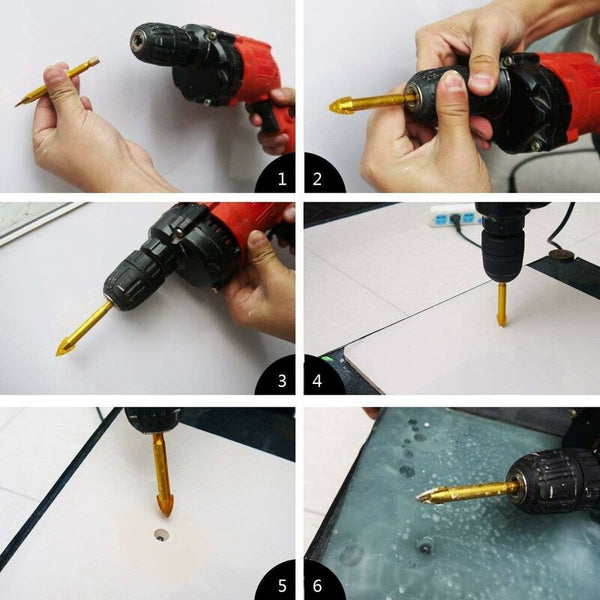 Tungsten Steel Drill Bits Set With Hex Shank 6 Sizes Power Drill Bits