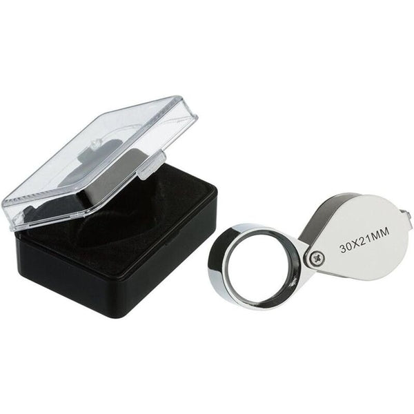 Jeweler Loupe Magnifying Glass 30 X 21 Mm Jewelry Antiques Eyepiece Lens 30X Pocket Foldable Loupes Magnifiers