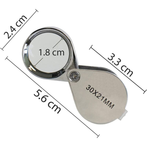 Jeweler Loupe Magnifying Glass 30 X 21 Mm Jewelry Antiques Eyepiece Lens 30X Pocket Foldable Loupes Magnifiers