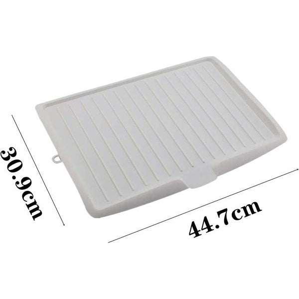Premium Dish Drainer Plastic Mat Rack Sink Side Sloped Draining Tray For Pots Racks & Holders