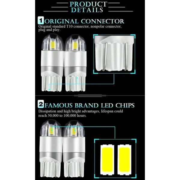 T10 W5w Led Side Marker Light 12V 6000K White 168 194 Turn Signal For Car Motorcycle License Plate Bulb Other Lighting Parts