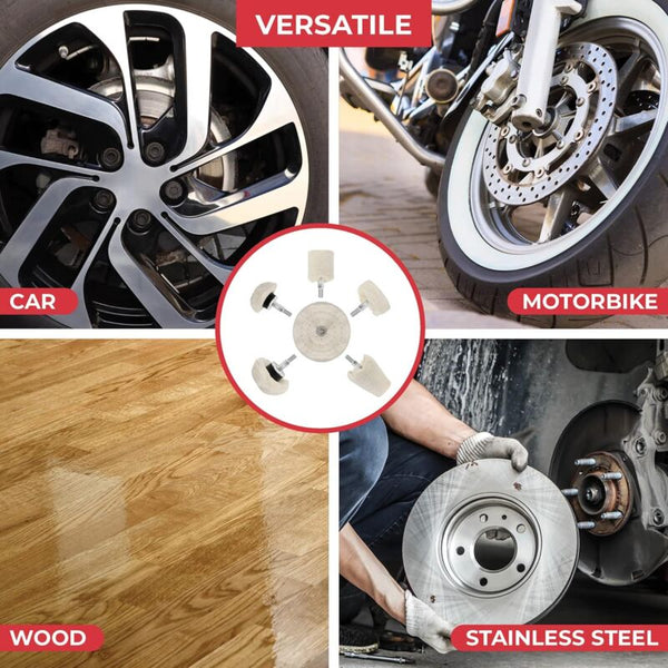 6 Piece Drill Polishing Pad Kit For Metal Aluminum Chrome Glass Buffers & Polishers