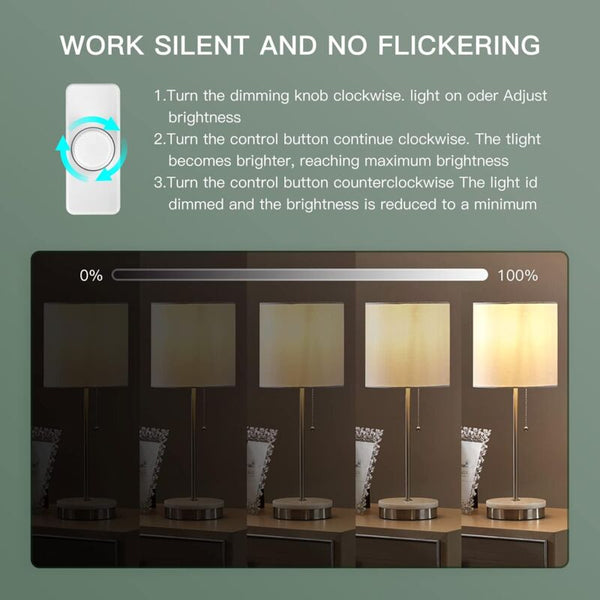 3W 100W Led Dimmer Switch & 220 240V Rotary With Smart Dimmable Knob For Lights And More. Electrical Switches & Dimmers