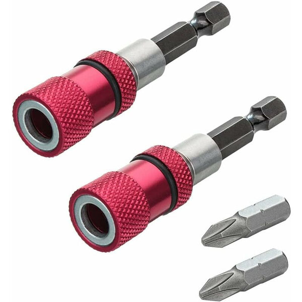 2 Pcs Magnetic Bit Holder With Depth Stop 1/4 Inch Screwdriver Chuck Drywall Socket Bits For Quick Drill Bits