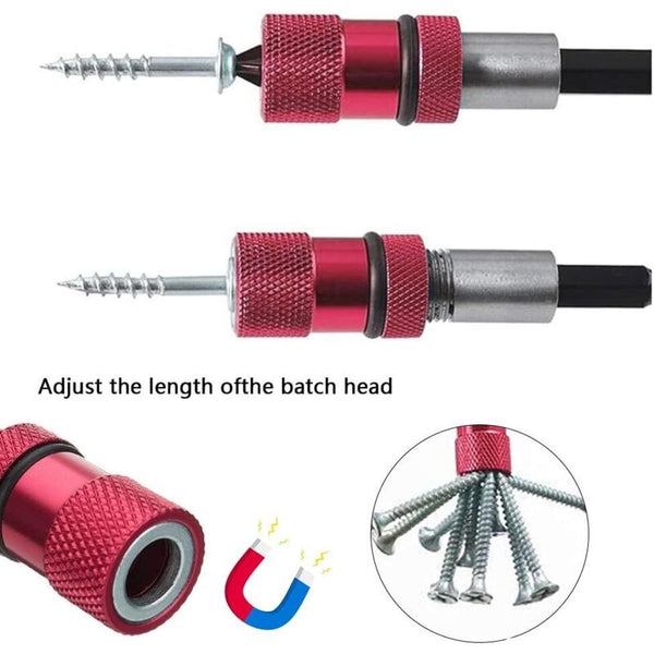 2 Pcs Magnetic Bit Holder With Depth Stop 1/4 Inch Screwdriver Chuck Drywall Socket Bits For Quick Drill Bits