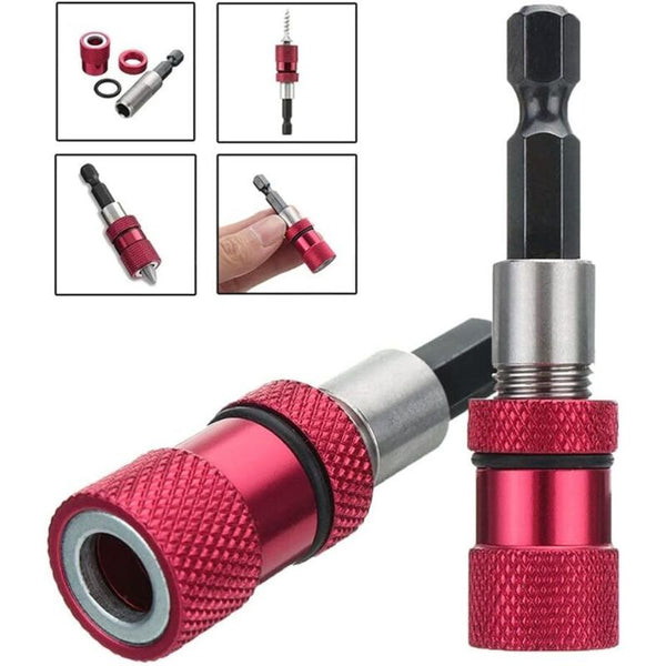 2 Pcs Magnetic Bit Holder With Depth Stop 1/4 Inch Screwdriver Chuck Drywall Socket Bits For Quick Drill Bits