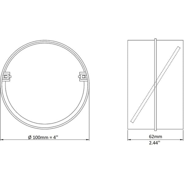 A 100Mm Connection With Non Return Valve Round Ventilation Pipe Exhaust Fans & Ventilators