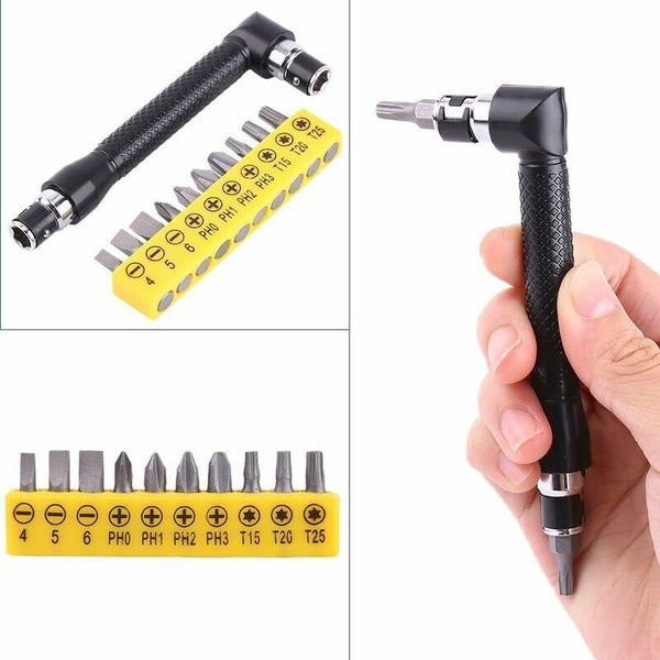 L Shaped Screwdriver Wrench With 10 Bits For Construction Workers Screwdrivers