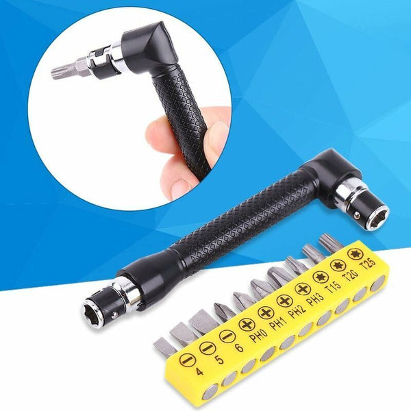 L Shaped Screwdriver Wrench With 10 Bits For Construction Workers Screwdrivers