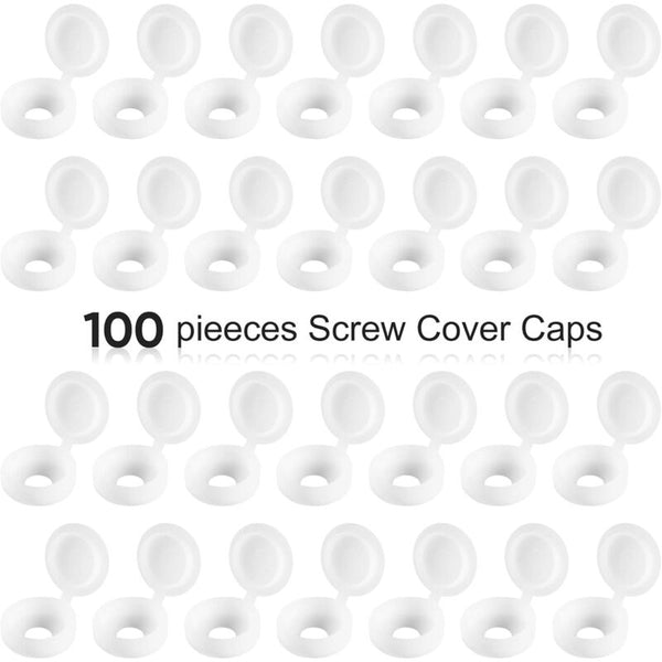 Plastic Hinged Screw Covers Fold Washer Flip Tops White Screws & Bolts