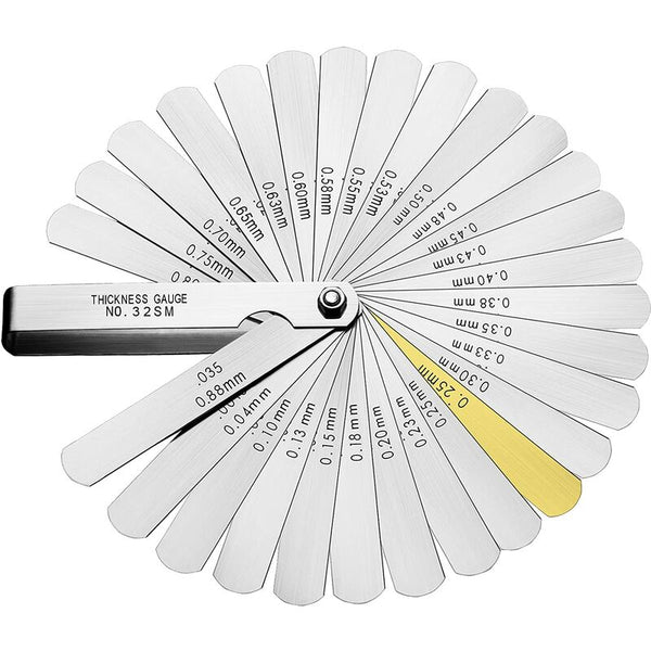 Precision Feeler Gauges 32 Blades Metric/Imperial Marking Gap For Measuring Clearance Width/Thickness Sizes Measuring Tapes & Rulers