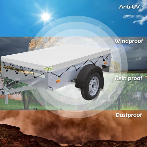 Flat Trailer Cover 208 X 114 13 Cm Dustproof For 750 Kg Grey Car Covers