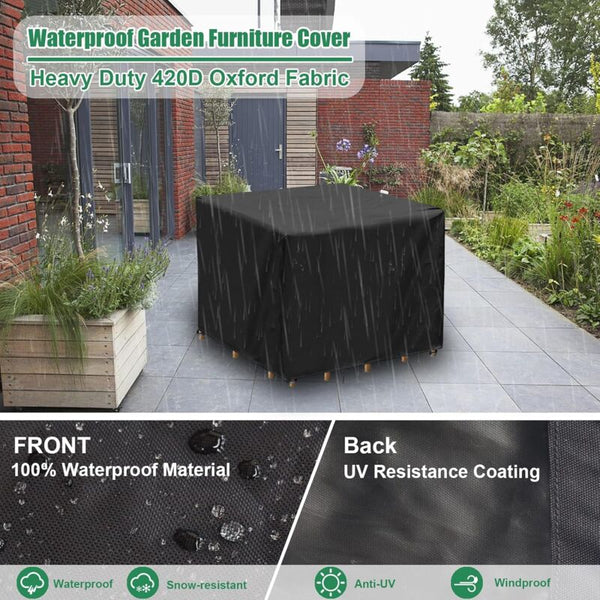 Waterproof 420D Oxford Fabric Square Garden Table Cover 90X90x90cm Outdoor Furniture Covers