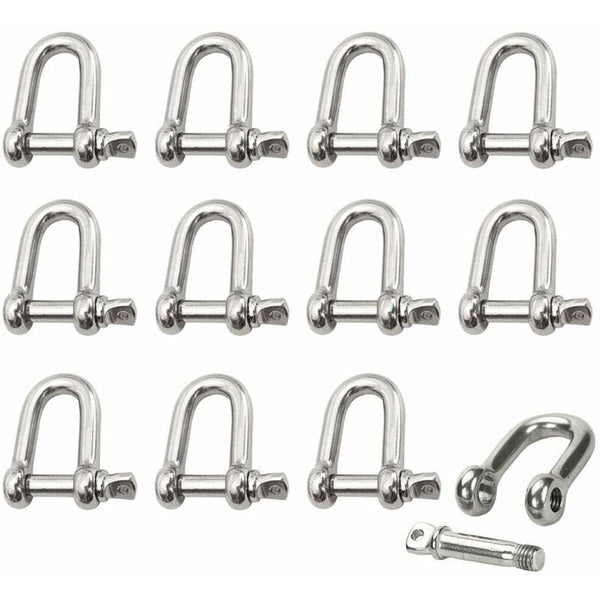 12 Pcs M4 Stainless Steel Shackles With Screw Pin 100Kg Load Capacity Other Material Handling